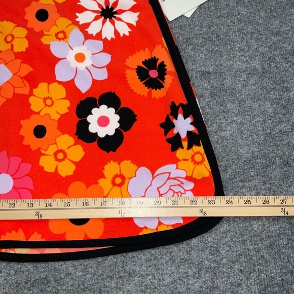 NEW Victoria Beckham for Target Skirt Orange Floral Lined Back Zip - Picture 6 of 9